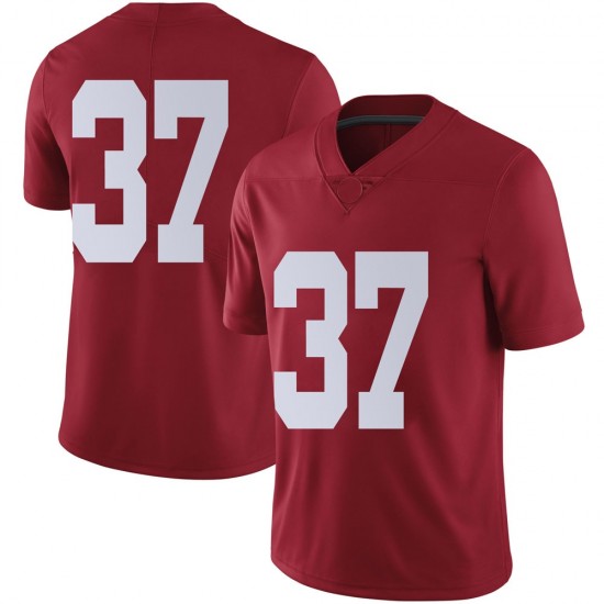 Alabama Crimson Tide Men's Sam Willoughby #37 No Name Crimson NCAA Nike Authentic Stitched College Football Jersey XI16H21VU